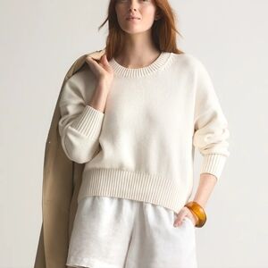 Quince 100% Organic Cotton Boyfriend Crew Sweater